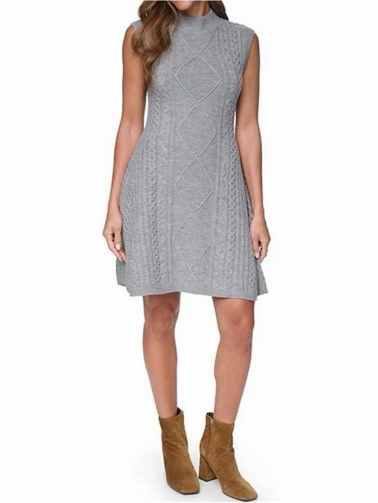 Eliza J Dresses & Skirts - ELIZA J Cable Knit Fit and Flare Sweater Dress